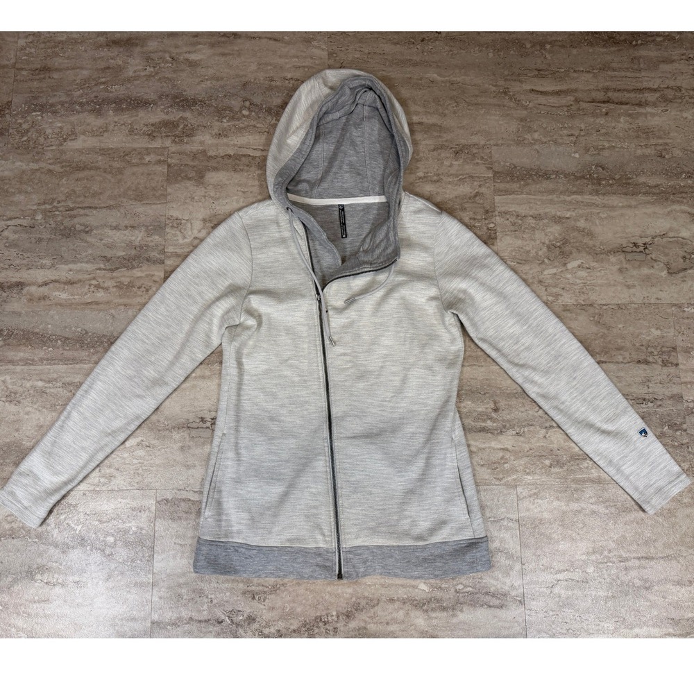 Kuhl Sweater Womens Sz M Arva Capuche Zip Up Hoodie Heather Gray
